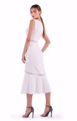 Isabel Garcia Women's Middle Dress - White -Madam Clothing Store 554bf3ccf84487bbb796d57a675010f6