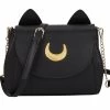 Beakey Moon Luna Cat Purses Pu Leather Shoulder Messenger Bag-Black -Madam Clothing Store 55a7b67d417a31bced9dd8a08522745a