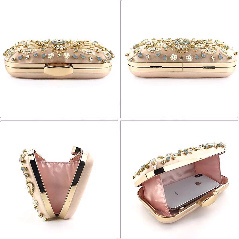 Beakey Womens Crystal Beaded Evening Clutch Purse-Green 5 Beakey Womens Crystal Beaded Evening Clutch Purse-Green - Image 3