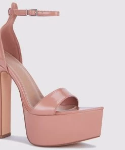 Novo Shoes ZWINNY Womens Summer Sandals Shoes In Nude Patent -Madam Clothing Store 584997ccddd1fd0da934367fc4b50dd7