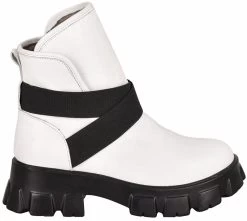 Noosy Women's Genuine Leather Boots - White