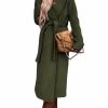 Beakey Womens Trench Coats Lapel With Tie Belt Fashion Winter Long Outwear-Army Green -Madam Clothing Store 5a2e679a57e51e4809be59d10e15e704