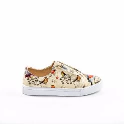Noosy Women's First Class Leatherette Sneakers - Printed Colorful