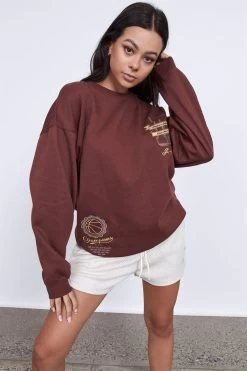 Factorie Os Graphic Crew Burgundy