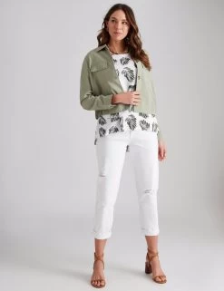 Katies Soft Twill Utility Jacket Khaki -Madam Clothing Store 607fff653935271e335d86beac55ade9