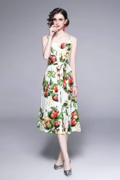 By Graziella Women's Dress Ecru And Dark Green -Madam Clothing Store 60c6f113 4254 4734 8bc2 22eb0ecf567c