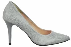 BOSCCOLO Women's Leather Spike Heels Grey Plain