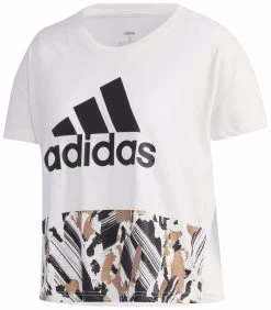 Adidas Womens White U4u Cropped Training Everyday Tee T-Shirt -Madam Clothing Store 61ed9c98661cb4a96842ef7c21bd223f