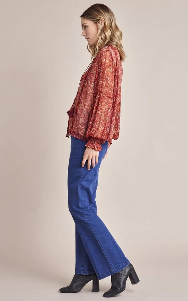 Gysette Women's Ophia Blouse - Maroon Wild Nerium 4 Gysette Women's Ophia Blouse - Maroon Wild Nerium - Image 2