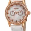 August Steiner Women's Crystal Multifunction Leather Rose-Tone/White Strap Watch - White -Madam Clothing Store 62270dfc 09fa 47ea ad56 88e96348d0e2