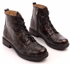 BOSCCOLO Women's Leather Ankle Boots Iridescent Brown