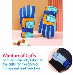 Beakey Insulated Winter Cold Weather Kids Ski Gloves Waterproof Windproof-DarkBlue -Madam Clothing Store 62c2c82c6febd806ab097bc38ee762be