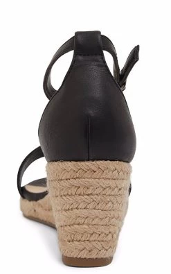 Womens Footwear Ravella Bloom Black Smooth Wedges -Madam Clothing Store 6493bc560b578ea7979e580ef85a8607