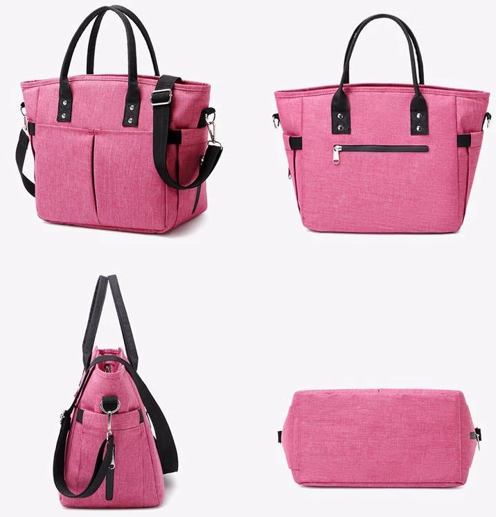 Insulated Lunch Bags Large Tote Adult Lunch Box With Shoulder Strap Side Pockets - RoseRed 4 Insulated Lunch Bags Large Tote Adult Lunch Box With Shoulder Strap Side Pockets - RoseRed - Image 2