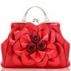 Beakey Womens Rose Flower Evening Clutches Formal Party Totes Shoulder Bag-Red -Madam Clothing Store 6790c8dd391999be701c41cf132571b9