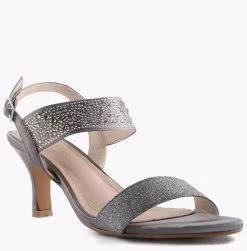 Clarice Nuke Leather Heeled Sandals - Grey -Madam Clothing Store 68cfd2db 1889 437f b873 07b7a93d75bb