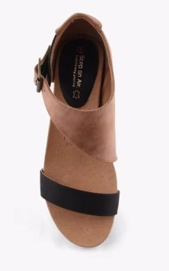 Step On Air Cosi Leather Sandals - Black/Lt Brown -Madam Clothing Store 699bb5928871c7bff0eb418c08e6df74
