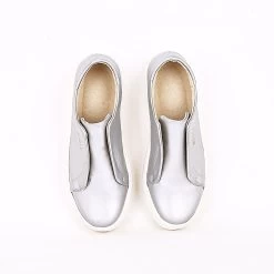 Noosy Women's Handmade Vegan Sneakers - Silver -Madam Clothing Store 6c80be99a8395b52786c2f1a13ecf0cc