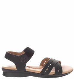 Step On Air Juliet Leather Sandals - Black