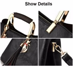 Beakey Ladies Leather Vintage Handbag Large Capacity Shoulder Bag-Black -Madam Clothing Store 6facb99273b57ea0cd2af38f8f58a947