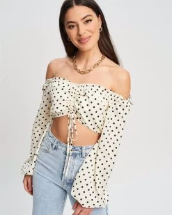 SAVEL Women's Mila Blouse - Ivory Polka Dot -Madam Clothing Store 70fac35ea8a61c8cb8e14d1902857926