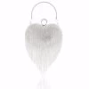 Beakey Women Luxury Heart Shape Tassel Evening Clutch Bag Rhinestones Wedding Party Purse-Silver -Madam Clothing Store 716a29c7ca255c3470013f3f248c4b33