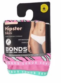 6 Pairs Bonds Hipster Bikini Briefs Womens Underwear Pink Wtdus
