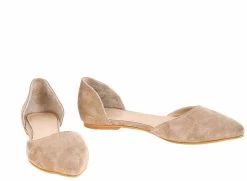 Lizza Women's Genunie Leather Foldable Ballerina Flats - Beige -Madam Clothing Store 74e3a477e57910cf7023f78b21b39ba2