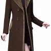 Beakey Womens Winter Wool Blend Long Coat Double Breasted Lapel Jacket-Deep Coffee -Madam Clothing Store 76636e6e318a74b4b3fb447de5663594