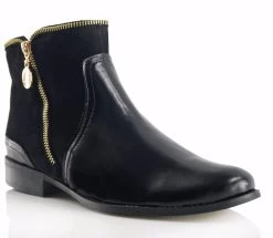 Bosccolo Women's Leather Black/Suede Boots -Madam Clothing Store 76d7294d1ac08e68aa0d932aced68348