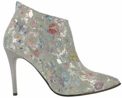 BOSCCOLO Women's Leather Boots Flowers On Grey