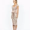 Bariano Women's Venus Cap Sleeved Midi Dress - Rose-Gold -Madam Clothing Store 7a1275e7 8b54 44af a581 1907f8694ead