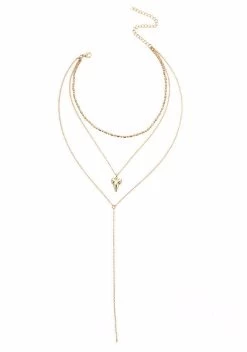 Obsession Women's Multilayer 3 Piece Sexy Fine Layering Gold Necklace