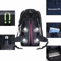 Beakey 50L Hiking Backpack Waterproof Lightweight Suitable For Outdoor Camping Travel-Navy Blue -Madam Clothing Store 7a93788379f8a07c02271c8b9dbc180d