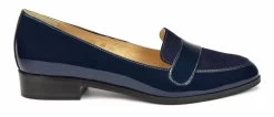 BOSCCOLO Woman's Leather Moccasin Navy Blue
