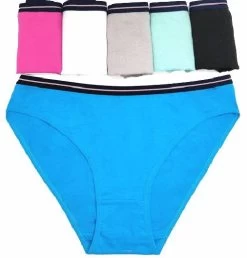 12 X Womens Coloured Bikini Briefs Undies Cotton Solid Assorted Underwear Jocks