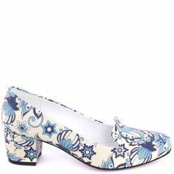 Streetfly Women's Mid Heels - Cream/Blue