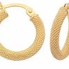 Fancy Mesh Style 20mm Hoop Earrings In 9ct Yellow Gold -Madam Clothing Store 7c62b3ce6121507ba14b62d6b1c3c81d