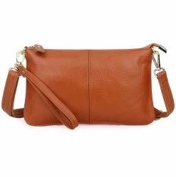 Beakey Leather Clutch Small Envelope Crossbody Bags For Women-NaturalYellow