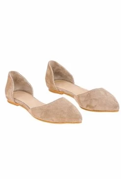 Lizza Women's Genunie Leather Foldable Ballerina Flats - Beige -Madam Clothing Store 7f2226ef4d3bf0d68d05a47d75766614
