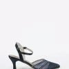 Clarice Demure Leather Heeled Sandals - Navy/Satin -Madam Clothing Store 7ff864251ff08b1f78086f73576663dc