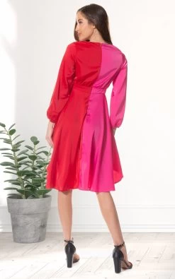 Stylish Pink Red Dress -Madam Clothing Store 803e70826ed2f27d2f61588ef18f2973