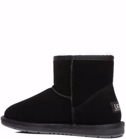 Australian Shepherd UGG Unisex Sheepskin Wool Mini Side Zipper Boots - Black -Madam Clothing Store 806fe6e200eede4bf364ecbe73b4cd3a