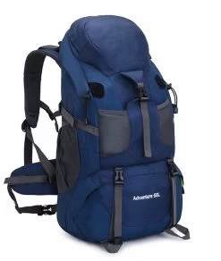 Beakey 50L Hiking Backpack Waterproof Lightweight Suitable For Outdoor Camping Travel-Navy Blue
