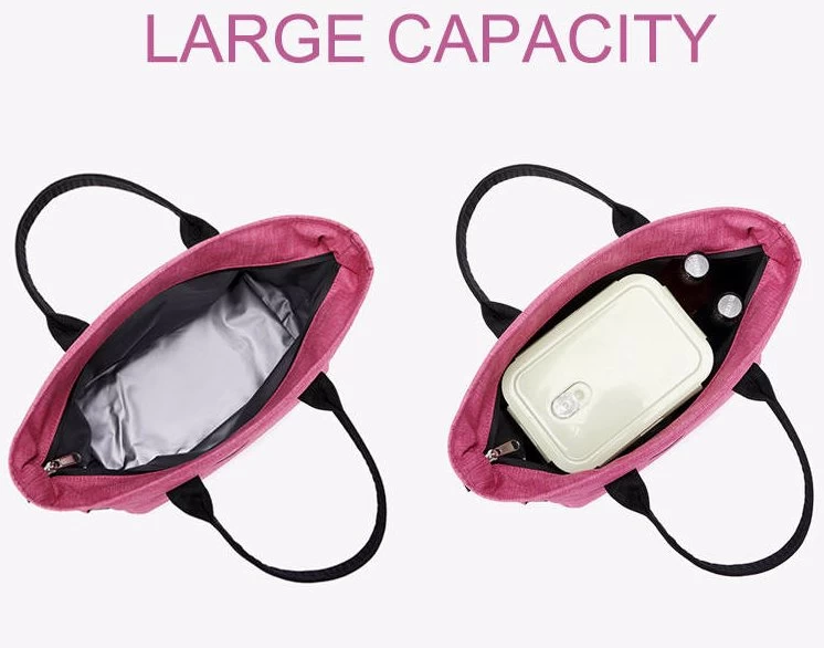 Insulated Lunch Bags Large Tote Adult Lunch Box With Shoulder Strap Side Pockets - RoseRed 6 Insulated Lunch Bags Large Tote Adult Lunch Box With Shoulder Strap Side Pockets - RoseRed - Image 4
