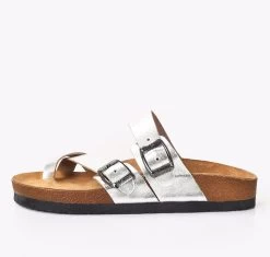 Moosefield Unisex Leather Sandals - Silver -Madam Clothing Store 8336bf6fe7f68f5b66a40866181489be