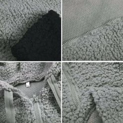 Beakey Womens Fleece Jacket With Pockets Zipper Warm Outerwear-Khaki -Madam Clothing Store 8367a31da596abbe029f3a1209d18324 1