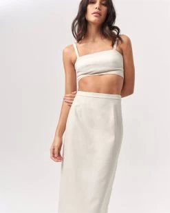 ST MRLO Women's Wave Midi Skirt - Wheat 11 ST MRLO Women's Wave Midi Skirt - Wheat -Madam Clothing Store 84498eb31ad9105fabe03023c428a645