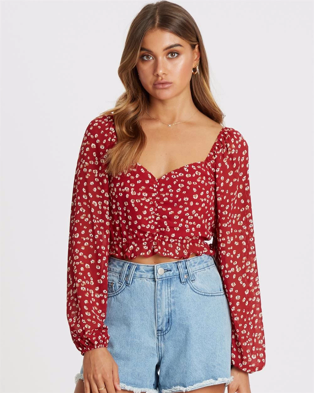 CALLI Women's Olivia Frill Top - Garden Floral 3 CALLI Women's Olivia Frill Top - Garden Floral