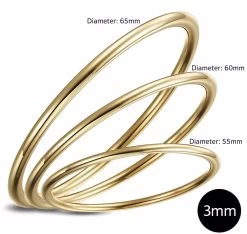 Solid Golf Bangle 3mm Gold Layered -Madam Clothing Store 8566983dd9f9c4c94c4ec6a7bc9f4d67